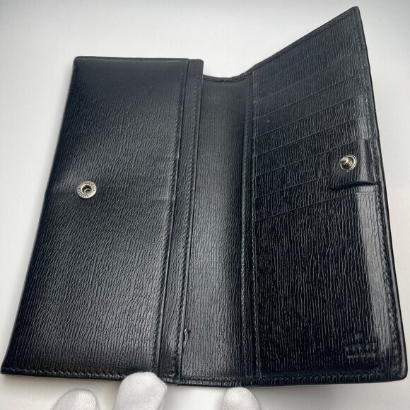 Gucci Calfskin Interlocking G Continental Wallet Black - Preowned - Picture 3 of 15